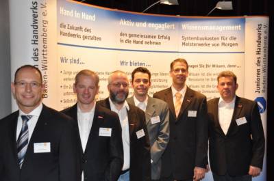 Vorstandschaft der Handwerksjunioren Heilbronn e.V.; v.l.n.r:
Frank Schulze, Axel von der Herberg, Markus Ande, Stefan Hugo Sic, Thomas Randecker, Joachim Hannemann